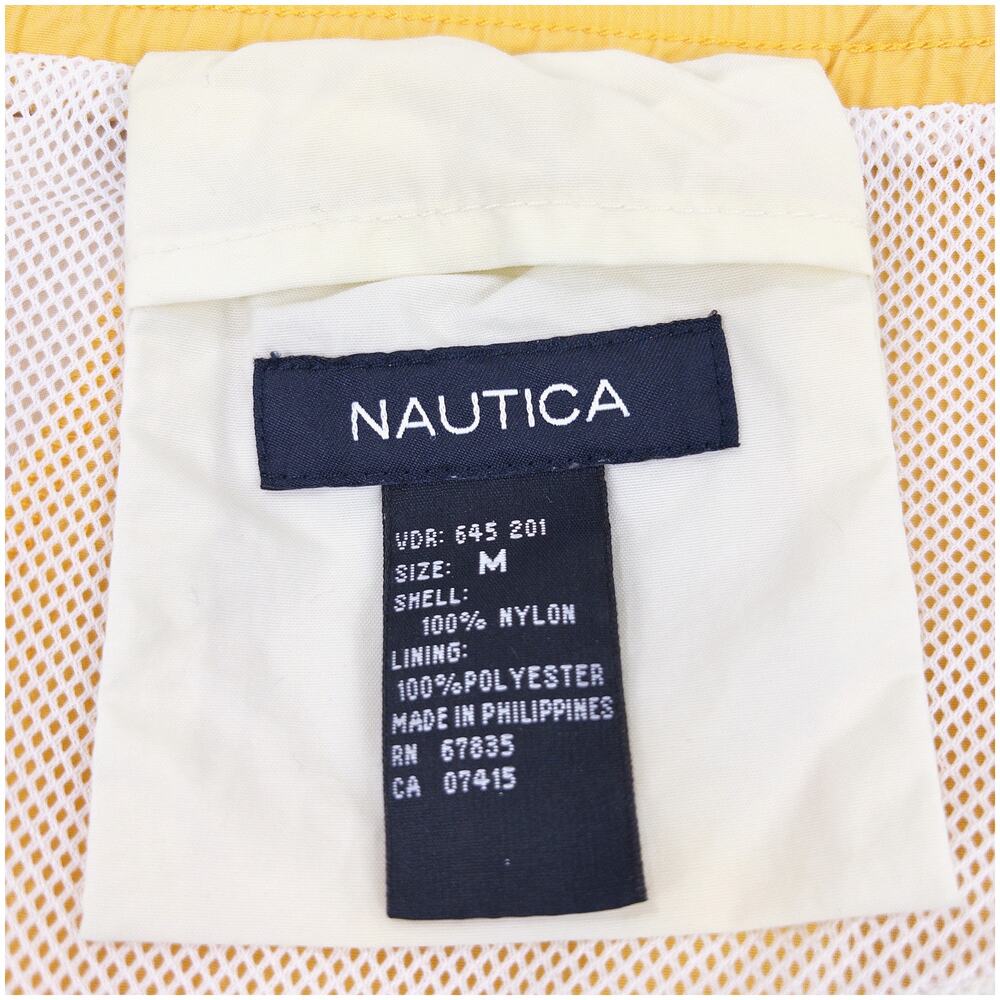 Nautica Swim Trunks Mens M Yellow Navy Colorblock VTG Y2K Board Shorts Lined - Picture 10 of 12
